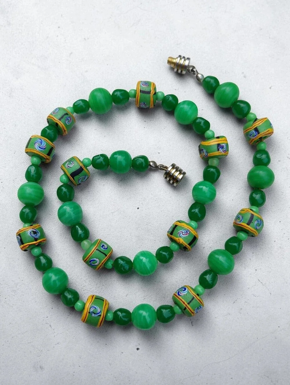 Antique African Trade Beads And  Art Glass Necklace
